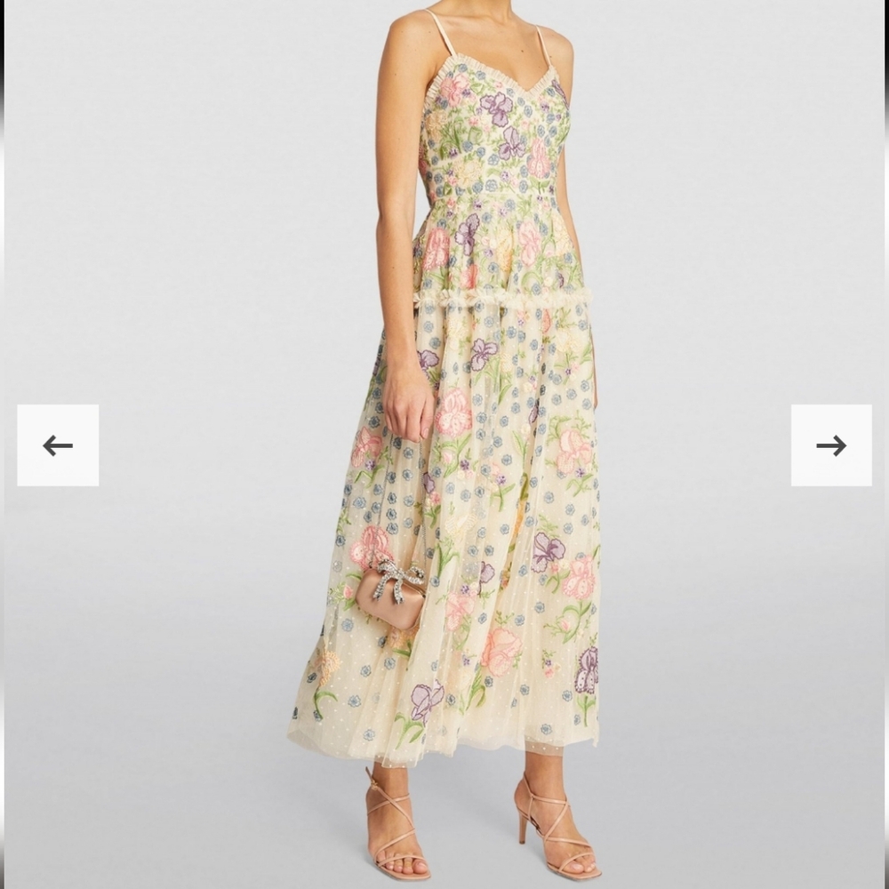 BHLDN Needle & Thread Floral Embroidered Dress size US 0 $779